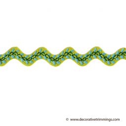 5/8 Inch Lime Sky Multi Rick Rack