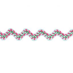5/8 Inch White Fuchsia Multi Rick Rack