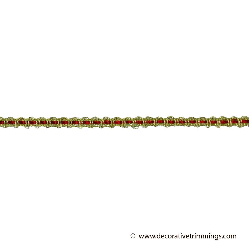 Gold/Red 5/16 Inch Mini Gimp Trim Decorative Trimmings LLC