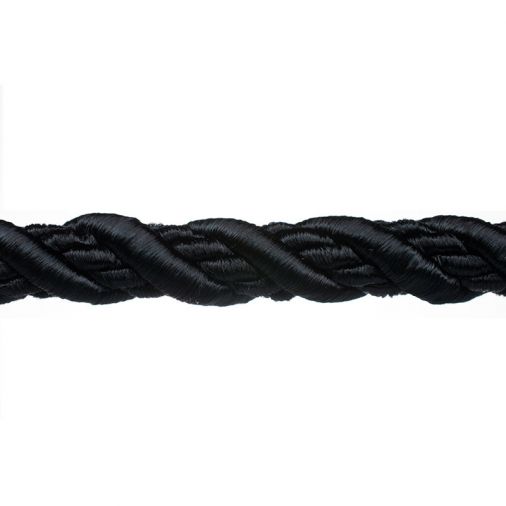 1/2 Inch Black Fancy Twist Cord