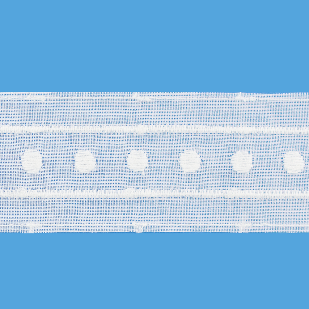 1 1/2 Inch Swiss Dot Organdy Insertion White | Decorative