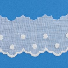 1 3/4 Inch Swiss Dot Organdy Edge White