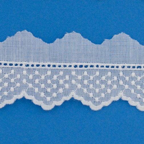 1 1/4 Inch Mini Dot Eylet Edge White