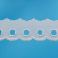 1 1/2 Inch Large Eyelet Edge White