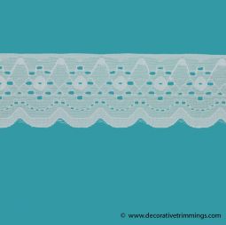 White 2 1/8 Inch Rigid Lace Galloon