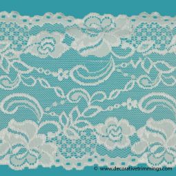 Natural 5 Inch Stretch Raschel Lace Galloon