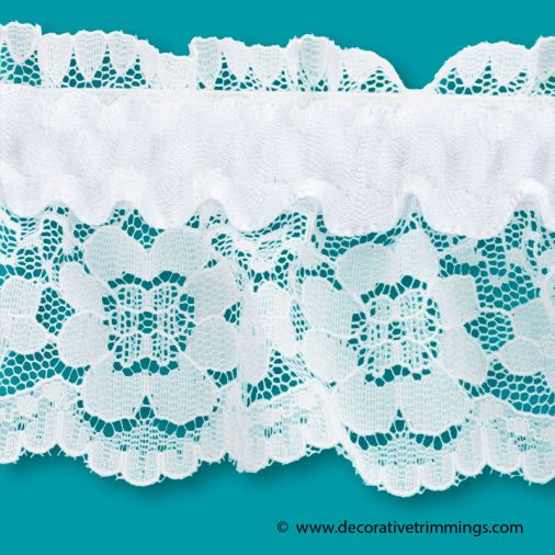 White 2 1/4 Inch Garter Lace