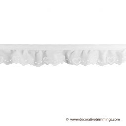White 1 Inch Heart Eyelet Embroidery
