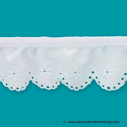 White 1 1/2 Inch Eyelet Embroidery