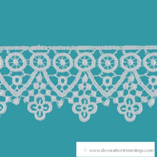 White 2 1/8 Inch Venice Gothic Rosette Edge
