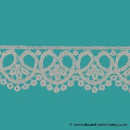 Natural 1 1/2Inch Venice Lace Trifoil Loop Edge
