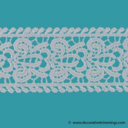White 2 Inch Venice Fleur de Lis Galloon