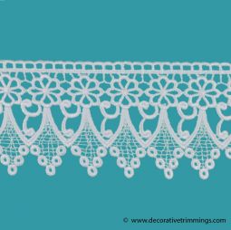 White 3 1/4 Inch Venice Crown Daisy Edge