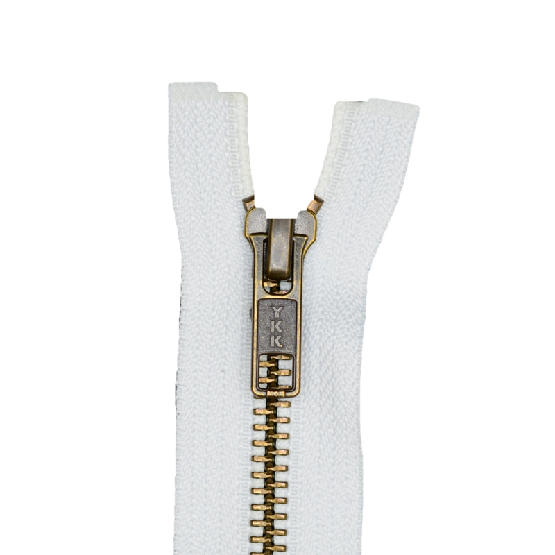 5 YKK Metal Zipper Open End Antique Brass Finish- 57 Colors