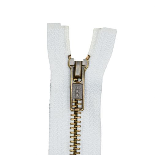 5 YKK Metal Zipper Open End Antique Brass Finish- 57 Colors - 17